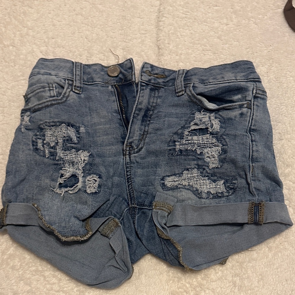 Kohl's Blue Distressed Jean Shorts